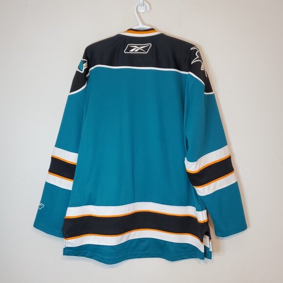 San Jose Sharks Reebok NHL Jersey Teal Size L - Picture 2 of 6